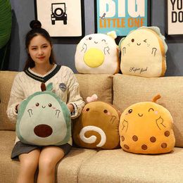 Kawaii Bread Fruit Plush In Toy Filled Soft Pillow Sand Avocado Egg Beautiful Dolls For Children Baby Birthday gift J220704