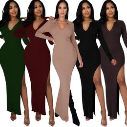 Fashion sexy Halter women party dresses 2023 summer Women's V neck ankle length design Dress beautiful Nightclub tight shirts woman clothes 10835