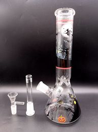 10.5 inch Thick Glass Water Bong Beaker Hookahs with Colourful Pattern Female 18mm Smoking Pipes