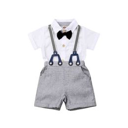 Citgeett Summer Baby Child Baby Boy Short Sleeve Tops Blouse-/Pants Outfit Overall Clothing Summer Set J220711