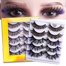 Color Thick False Eyelashes Curly Crisscross Soft Light Hand Made Reusable Multilayer 3D Fake Lashes Extensions Eyes Makeup Accessory Easy to Use DHL