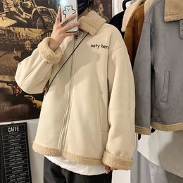 PR Woman Casual Windbreaker Coats Japanese Streetwear Lamb Coat Winter Men Fashion Warm Oversize Classic Clothing 201027