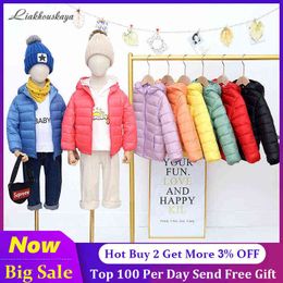 Winter Jacket For Children Outerwear Boys/Girls Autumn Light Warm Coat Teenager Parka Children Winter Jacket 110-160 Cm J220718
