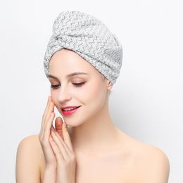 Towel Microfiber Hair Quick-drying Absorbent Chequered Drying Cap Household Soft Wrap Head Towl Cleaning