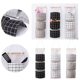 Storage Boxes & Bins Wall Bag For Bedroom Waterproof Linen Over The Door Closet Hanging Organizers With 3 Pockets Housewear & Furnishing