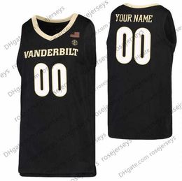 College Basketball Wears Custom Vanderbilt Commodores 2020 Basketball White Black Gold 10 Garland 24 Aaron Nesmith 0 Saben Lee 2 Pippen Jr. Darius Scotty Jersey 4XL