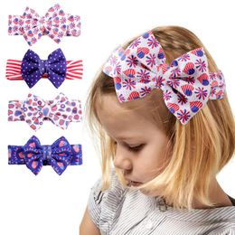 4th of July Girl's Headband White Blue and Red Independence Day Baby Hairband American Flag accessories