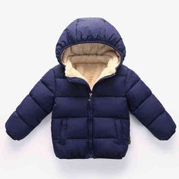 Baby Children Jackets Winter Thick Jackets For Boys Warm Plush Thicken Outerwear For Girls Fur Hoodie Kids Clothes Snowsuit J220718