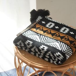 Blankets Winter Knitting Wool Throw Blanket Office Nap Bed Cover Travel Picnic Carpet Household Bohemia Decor Aesthetics
