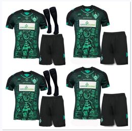 green soccer jersey uniform NZ - 2022 Werder Bremen Special SOCCER JERSEY 21 23 Marvin Ducksch Leonardo Bittencourt BLACK GREEN How FOOTBALL SHIRTS TOP THAILAND QUALITY KIDS Kit set uniform
