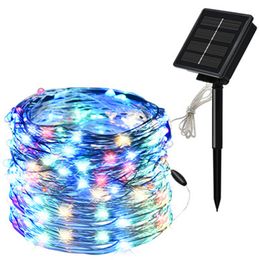 Wholesale Spot Solar Copper Wire String Lights 20m 200led Christmas Holidays Lighting Outdoor