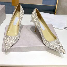 New must have Baotou commuting wedding shoes High density Czech diamonds generous and noble fashion blogger star with the same formal banquet high heeled