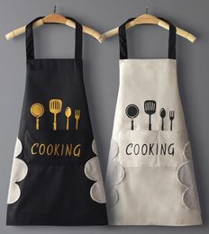 Hand-wiping kitchen Household Cooking Apron Men Women Oil-proof Waterproof Adult Waist Fashion Coffee Overalls Wipe Hand 220507