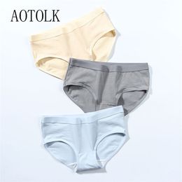 3Pcs Cotton Underwear Set Women Soild Colour Panties For Girl M-XL Lingerie Briefs Casual Comfortable Underpants Panty 220426