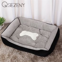 Bone Pet Bed Warm Pet Products For Small Medium Large Dog Soft Pet Bed For Dogs Washable House For Cat Puppy Cotton Kennel Mat 201119