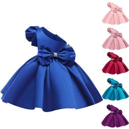 LZH Oblique Shoulder Children Evening Dresses For Girls Formal Prom Birthday Princess Dresses For Kids Halloween Party Dresses Y220510