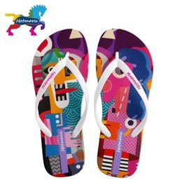 marzz Women Designer Flip Flops Cartoon Graffiti Slippers Beach Sandals Summer Shoes Pool Shower Shoes Y200423