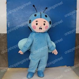 Halloween Blue Ladybug Mascot Costume Cartoon Anime theme character Adults Size Christmas Carnival Birthday Party Outdoor Outfit