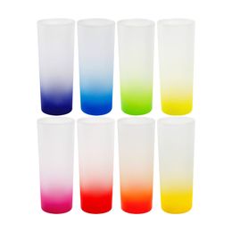 3oz Gradient Rainbow Colourful Bottom Frosted Sublimation Shot Glass Water Bottle Sublimation Cup Tumbler Z11