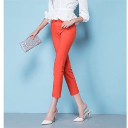 Korean Slim Straight Trouser's Pants All Match Casual Spring Legging Plus Size S-4XL Ankle-Length 220325