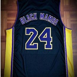 Chen37 Custom Men Youth women K BNick Name Jersey SUPER RARE BLACK MAMBA Hollywood Basketball Jersey Size S-6XL or custom any name or number jersey