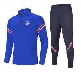 21-22 Portsmouth F.C Men's leisure sports suit semi-zipper long-sleeved sweatshirt outdoor sports leisure training suit size M-4XL