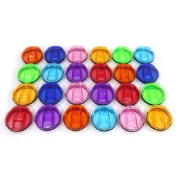 Colourful lids!!!!Suitable for 16/20/25oz glass can Creative Sequins shape Bottle with Lid and Straw Summer straight Drinkware Juice Cup Z11