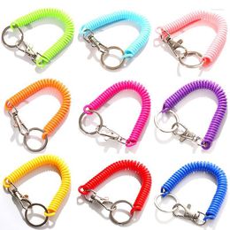 Keychains Lobster Clasp Hook Spring Stretchy Coil Keyring Keychain Anti-lost Phone Swivel Clips Key HooksKeychains Forb22