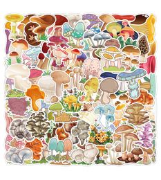 100 pcs/set water bottle Stickers original mushroom For Skateboard Car Laptop Pad Kids Bicycle Motorcycle Helmet Decor Guitar PS4 Phone Decal Pvc Sticker