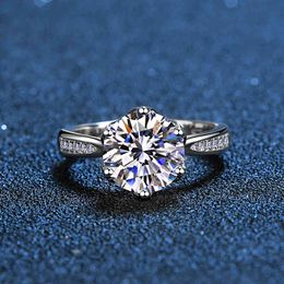 real diamond engagement rings UK - Real 3 CT Moissanite Wedding Ring for Women Sterling Silver Round Brilliant Diamond Solitaire Engagement Rings Include Box