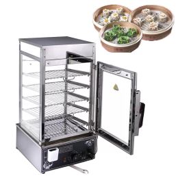 Industrial Equipment 5 Layers Steamed Stuffed Buns Cabinet Square Steaming Machine Electric Heating Steamer Display Cabinet