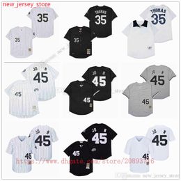 Movie Vintage Baseball Jerseys Wears Stitched 35 FrankThomas #45 All Stitched Name Number Away Breathable Sport Sale High Quality Jersey