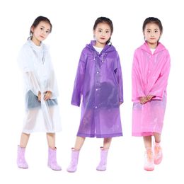 Kids Hooded Transparent Jacket Raincoats Rain Coat Poncho Raincoat Cover Long Girl Boy rainwear