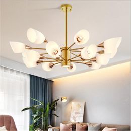 Pendant Lamps Universal E27 Lamp Head Nordic Living Room Chandelier Post-modern Dining Light Luxury Creative LampPendant