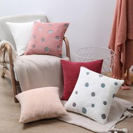 Cushion/Decorative Pillow Molotu Fur Towel Two-Color Circle Three-Dimensional Embroidered Flannel CushionCushion/Decorative