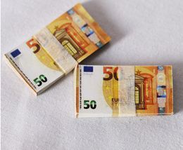 Wholesale 50% Size Euro Prop Money Clip Wallet Copy Games fake note EUR 100 50 Banknotes Paper Play Banknotes Movie PropsG2RC