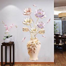 3D Flower Wall Stickers Beauty Fridge Wallpaper Home Decor Bedroom accessories Living Room Decoration Aesthetic Adhesive Poster LJ200903