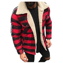 Men's Wool & Blends JAYCOSIN 2021 Men Winter Jackets Warm Parkas Male Coats Fleece Outwears Plaid Compound Cardigan Casual Blouse Plush Tops T220810