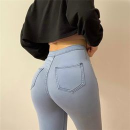 Jeans slim per donna Pantaloni skinny a vita alta da donna in denim Pantaloni stretch a vita sottile da donna Multisize Primavera Autunno 220701