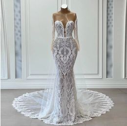 White Mermaid Wedding Dress 2022 Special Lace Sexy Floor Length Bridal Gowns Strapless Simple Long Bride Dresses robe de mariée