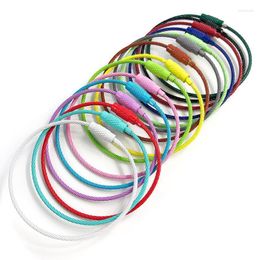 Keychains 17 Colours Spray Paint Wholesale Stainless Steel Wire Cable Keyring Hook Key Chain With High Quality Smal22