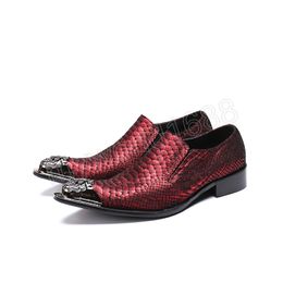 Fashion Italian Style Men Dress Shoes Fish Scales Grain Genuine Leather Shoes Party Wedding Men Oxford Shoe