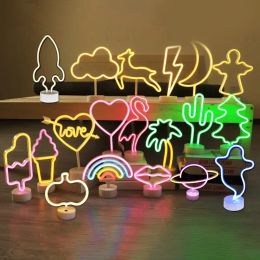 Novelty Lighting atmosphere lamp LED Neon Decorative Light Powered by Batteries/USB