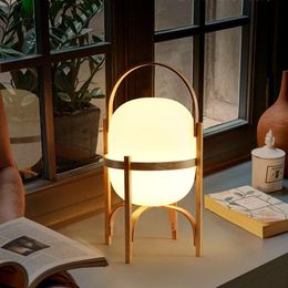 Table Lamps Modern LED Solid Wood Apply To Apartment Living Room Bedroom Japanese Style Indoor Warm Design Concise LuminaireTable