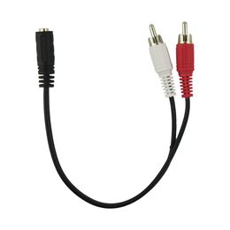 Shielded 3.5mm F 1/8 Stereo connectors Female Mini Jack to 2 Male RCA Adapter