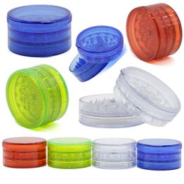 60mm Plastic Herb Grinders 4 Layer Smoking Accessories Tobacco Tools Herbal Crusher Hand Pipe