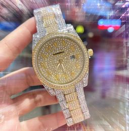 Relogio Masculino Men Full Diamonds Arab Number Watch 41mm Sky Starry Calendar Iced Out Quartz Military Time Chain Table Wristwatch High quality exquisite gifts