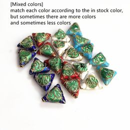 10pcs Cloisonne Filigree Triangle Beaded Wholesale Handcrafts Copper Enamel Ethnic Spacer Beads Accessories DIY Jewellery Making Findings