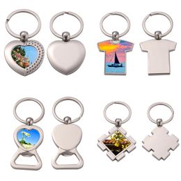 fashion keychains designer sublimation blank keychain heart round car key rings bottle opener keychains South American Silver Plated Lovers DIY Keyrings Jewellery