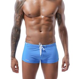 Men Swimwear Boxers Low Rise Swim Boxer Briefs Mens Swimming Trunks Beach Shorts Male Surffing Swimsuit Bathing Suits Beachwear 220505